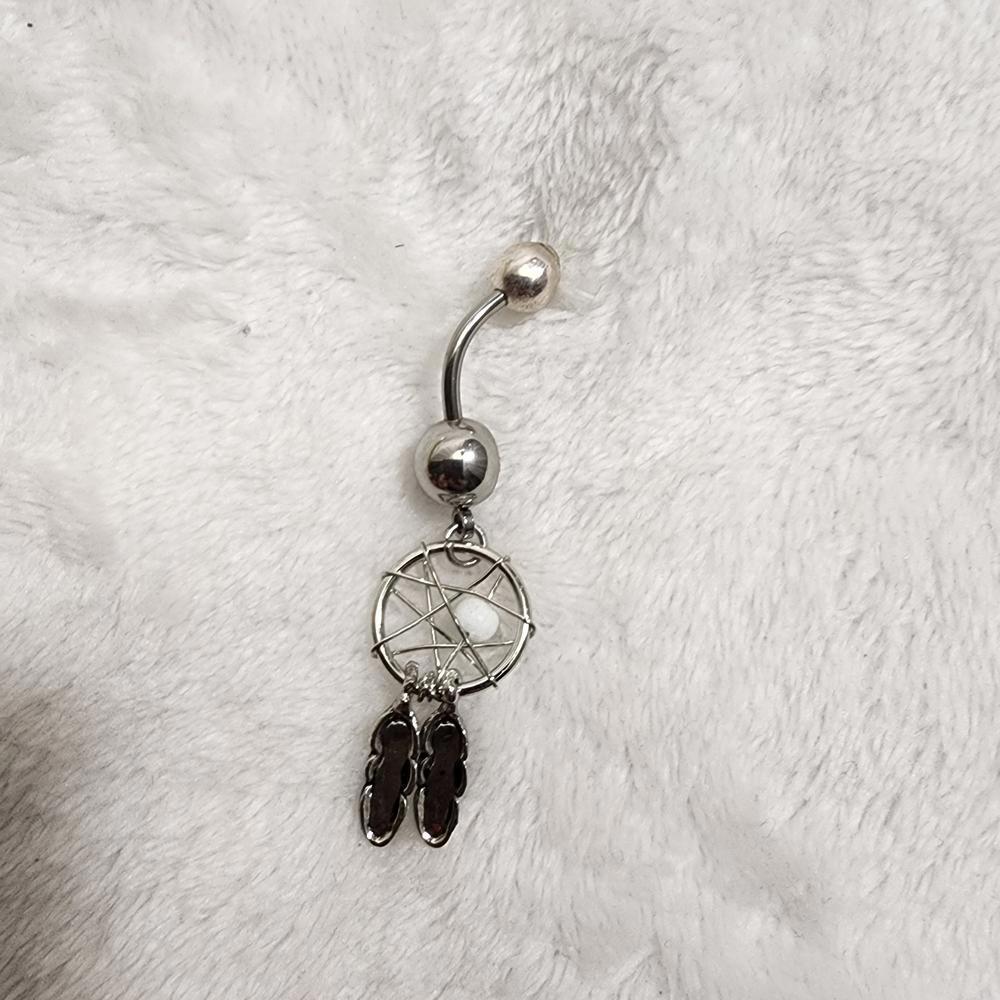 Silver Dreamcatcher Belly Button Ring - image 2